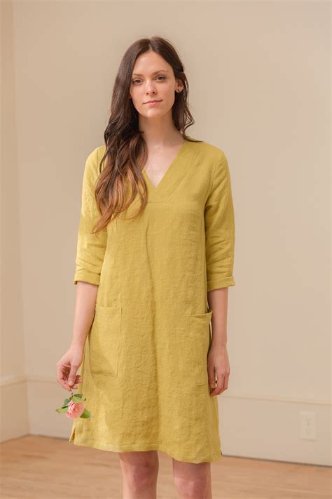 Cotton Linen Dress in Iron 